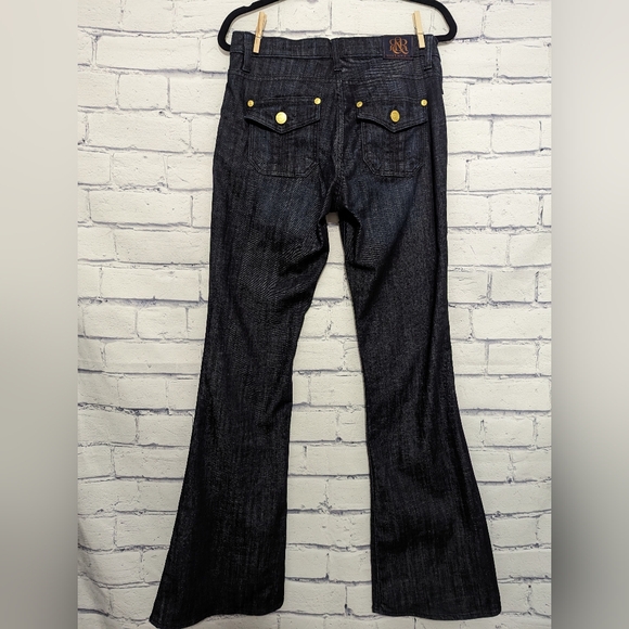 Rock & Republic Jeans Scorpion Dark Wash Boot Cut Flare Leg Women's Size 8 M - Picture 2 of 12